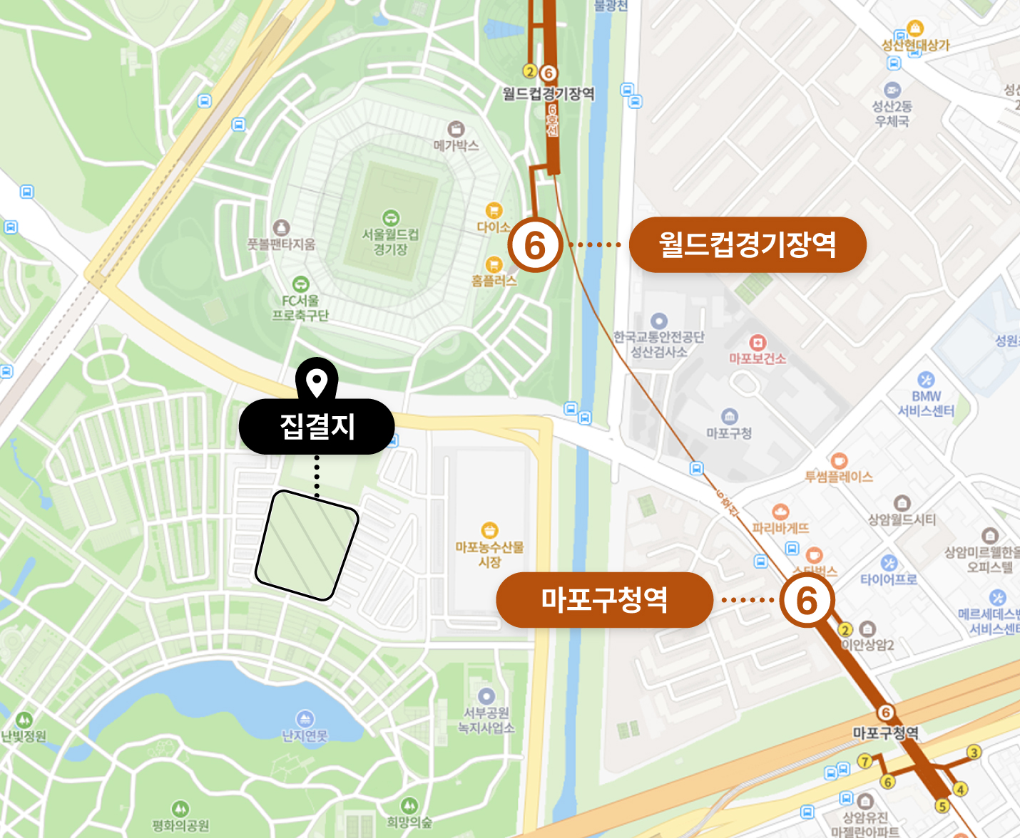 상암 평화의공원 평화광장 위치 안내 이미지
